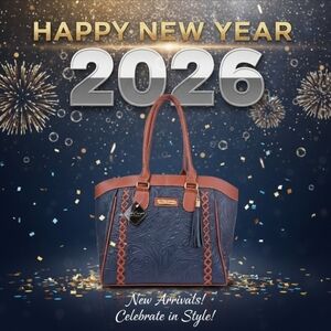 Marine Blue Brown Cross Stitch Embossed Tooled Artisan LEATHER Hobo Bag Purse